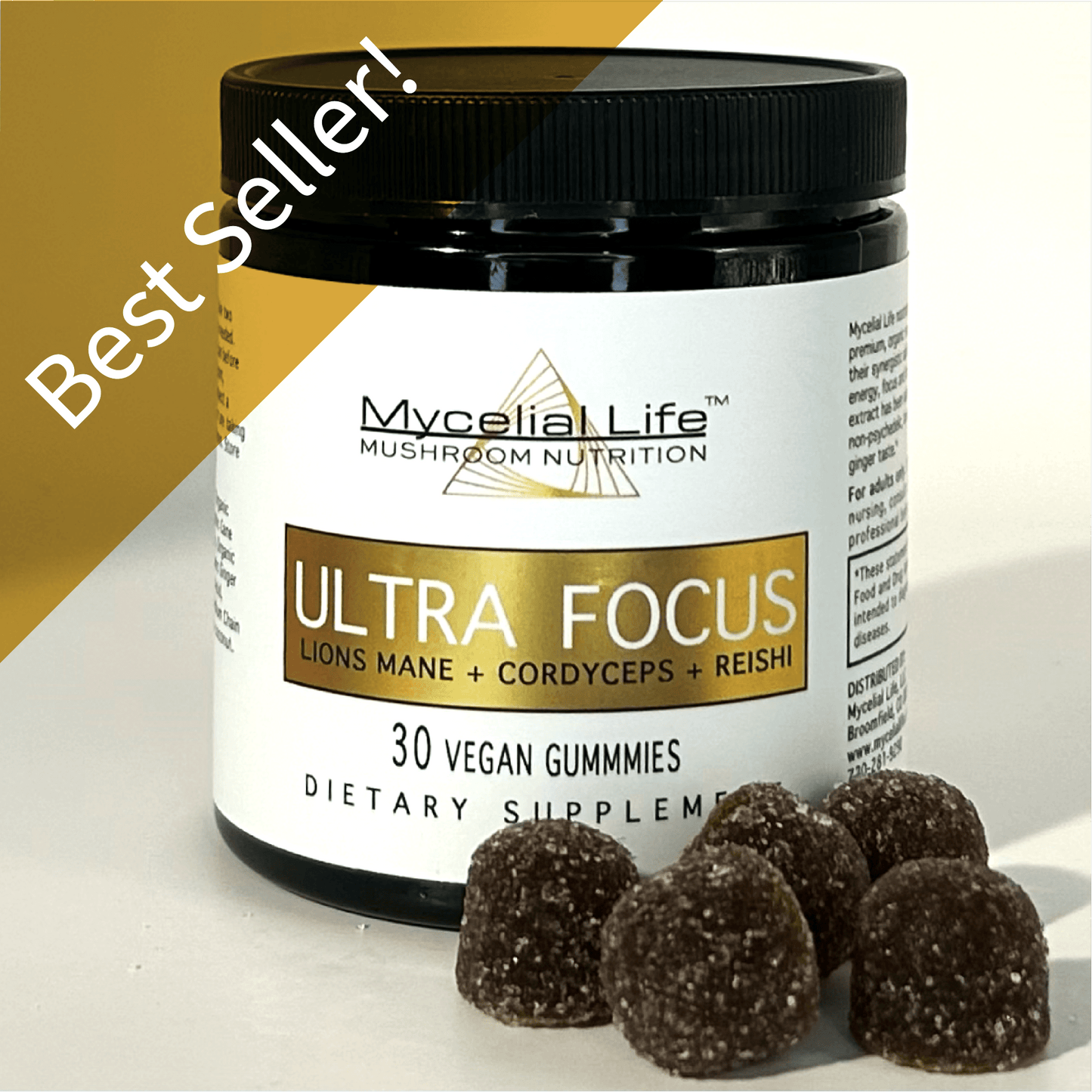 Ultra Focus Organic Mushroom Gummies improve focus, cognition and memory.